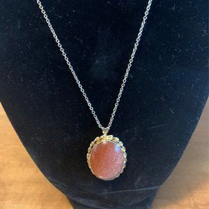 Orange Dichroic Necklace and Earring set